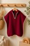Baby / Child Poncho & Muslin 4 Layers with Shepherd Stitching - Burgundy - 3