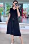 Belted Crystal Fabric Dress 6Y371