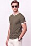 Slim Fit Crew Neck Khaki - Ecru T-Shirt Ts 932 - 3
