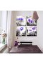Canvas wall art for bedroom Black and white landscape purple flowers bathroom wall Decor for kitchen Artwork 12" x 12" 4 Pieces Framed Canvas - 3