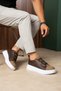 Banded Suede Detailed Men's Sports Shoes Brown - 3