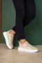 Banded Suede Detailed Men's Sports Shoes Beige - 4