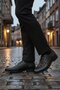 Black Lace-Up Genuine Leather Gel Sole Men's Casual Shoes - 3