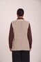Women's Sand Knitwear Openwork Woven Seasonal Vest - 4