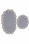 Gray 2-Piece Lace Non-Slip Base Bath Mat Set, Lace Washable Bath Set Spera - 2