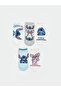Alita City Lcw Kids Ecru Patterned Girls' Booties Socks with a Difference