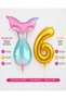 Gold Number Foil Balloon and Mermaid Tail Foil Balloon Set Helium Compatible 2-Piece Party Balloon Set