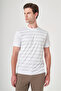 White-Mink Crew Neck Short Sleeve Pocketless Slim Fit Cotton T-Shirt 1011260160 - 3