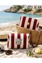 Set of 2 Red Striped Organizer Bags Holiday Beach with Lobster Design - 2