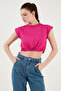 Crew Neck 100% Cotton Crop T Shirt T SHIRT5865587 - 3