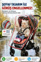 Universal Baby Stroller Rain Cover with Red Stripes Transparent Pvc Rain Wind Dust Protective Cover - 3
