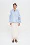 Women's Blouse with Openwork Lace Detail on the Sleeves and High Collar - 3