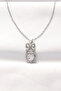 316L Steel Silver Color Zircon Stone Heart Bow Necklace
