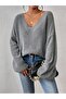 Soft Textured V-Neck Knitwear Sweater - 4