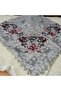 Handmade Patterned Hand Embroidered Cheesecloth with Ring Beads on the Writing Edge Yemeni, Scarf, 4 Sides Embroidered - 3