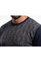 Men's Battal Zero Collar Tricot Sweater with Elastic Waist, Steel Knitting, Classic Fit - 3