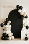 Set of 20 Black Sea Sand White Balloons 11 Inch Birthday Party Decoration Balloon