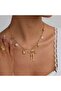 Steel Bow Charm Necklace, Detailed Airplane and Lock Figured Chain Necklace