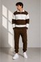 New Season Men's Oversize Zippered Collar Detailed Bottom-Top Tracksuit Set - 3 Thread Combed Cotton Fabric Casual Premium Sports Set