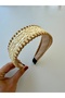 Dark Beige Shepherd's Stitched Straw Crown Women's Clothing Accessory - 4