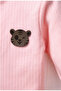 Ribbed Long Sleeve Double Set with Teddy Bear Detail - Top and Bottom Set - 8