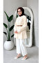 Women's Premium Scallop Lace Cream Hijab Shirt - 2