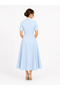 Blue Pearl Detail Midi Dress - 3