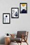 3-Piece A4 Black Frame Set Bohemian - Decorative Black Aluminum Framed Painting Set