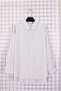 Women's Plus Size Gray White Striped Long Sleeve Buttoned Cotton Tunic Shirt - 2