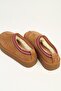 Women's Tan Furry Slippers Qu-54395 - 4