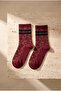 Women's Floral Patterned Cotton Socks Red - 3