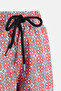 Red Black Ethnic Patterned Men's Swim Shorts - 3