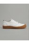 Women's tan rubber sole lace-up sneaker - everyday comfort & casual sport shoe - 4