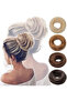 Bun Extensions - Human Hair Elastic Donut Chignon Bun Topknot Costume Hairpiece Ponytail - 46g - 6