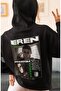 Attack on Titan Eren Yeager Tatakae Anime Back Printed Unisex Oversize Combed Cotton Hoodie - 3