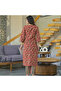 Maroon Print Cotton Kurta Set with Striped Dupatta - VRN1142 | Maroon-Size:S-36-Inches - 3