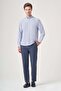 Buttoned Collar Long Sleeve Pocketless Slim Fit Cotton Shirt 1004260205 - 2