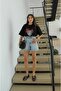 تي شيرت أسود مطبوع من Rhude - 4