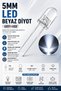 5mm Led Beyaz Diyot Diffused 1 Adet