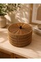Set of 3 wicker storage box with lid round rattan organizer basket mn-1715-s - 3