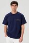 Men Crew Neck Short Sleeve Embroidered Logo T-Shirt, Blue