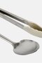 2Pcs Stainless Steel Serving Spoon With 12 Inch Tongs, Off White - 3