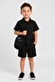 Kids Boy 3 Pieces Plain Shirt And Shorts With Bag Set, Black