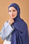 شال قطني من نايا لون ساكس باللون الأزرق - 4