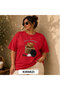 تي شيرت نسائي كبير الحجم مطبوع عليه عبارة Good Morning Teddy Bear Digital Print
