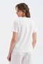 Women's 100% Cotton T-Shirt with Front Print and Bead Embroidery Detailed Design - 3