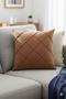 4 Pieces Brown Soft Textured Salon Cushion Cover 43 X 43 cm (with Zipper) - 2