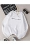 Women's White Dreamer Printed Oversize Sweatshirt