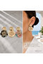 Gold Sun Figured Dangle Earrings |   Vintage Acrylic Patterned Summer Women's Earrings |   Black, Cream, Pink