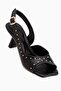 Suny Black Heeled Women's Sandals